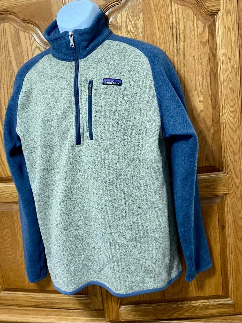 Patagonia Men's Better Sweater 1/4‎ Zip Fleece Pullover Grey Blue Sz L Outdoors